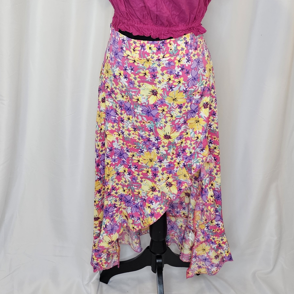 Floral Asymmetrical Skirt